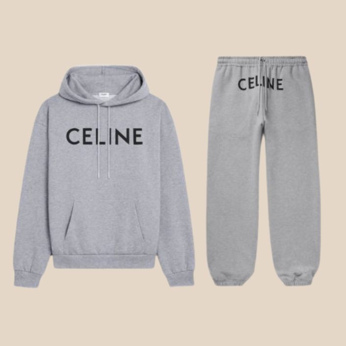 Celine Pullover Hooded Tracksuit Grey